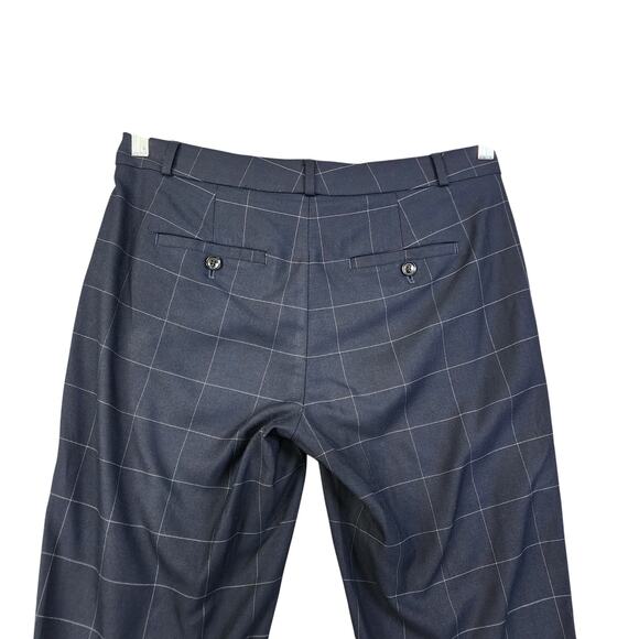 Banana Republic Womens Avery Straight Fit Ankle Pant Size 4 Navy Windowpane - Picture 6 of 14